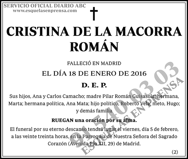 Cristina de la Macorra Román